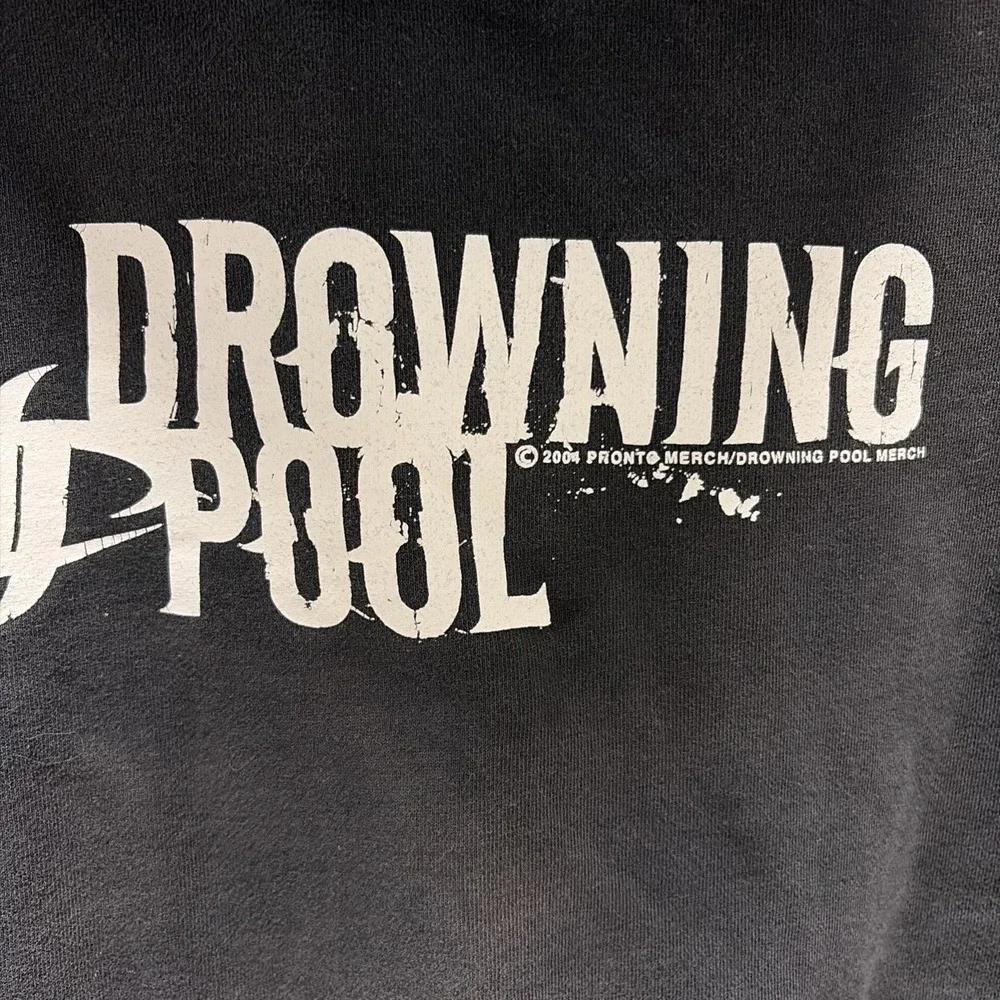Vintage 2004 Drowning Pool Hoodie Black L Metal Grunge Bodies Made In USA - Picture 3 of 10